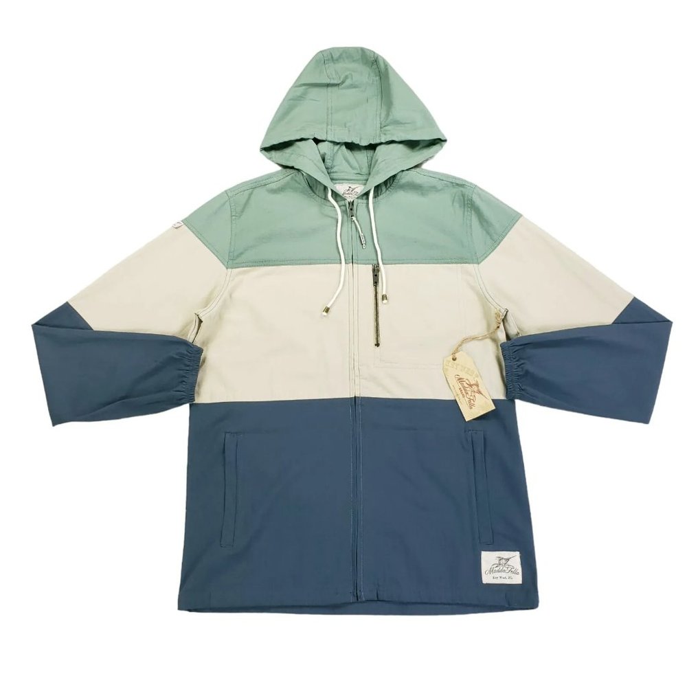 NWT Madda Fella Key West Ripstop Windbreaker Jacket Mens Size Small Colorblock